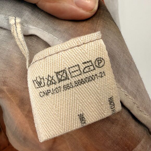 Gilda Midani Womens S Linen Orient Shirt Knot Buttons Pockets Dip Dye Lagenlook - Picture 9 of 11